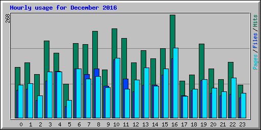 Hourly usage for December 2016